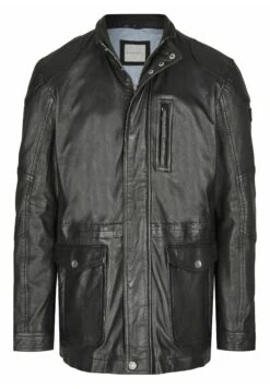 Bugatti Mit Abdeckleiste Und Stehkragen - Leren Jas - Schwarz -Modekledingwinkel 255e242d242d427e8a56d56a92ffc501