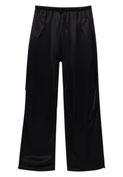 PULL & BEAR Satin Parachute - Broek - Mottled Black -Modekledingwinkel 3db3449f4e3b4a4097e53d428c80fef4