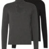 Pier One 2 Pack - Basic Turtleneck - Trui - Black/Mottled Dark Grey -Modekledingwinkel 564ded1d5c3c4890971ea33fb300ac4a