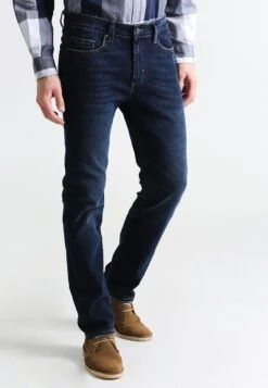 Pier One Basic - Straight Leg Jeans - Dark Blue Denim