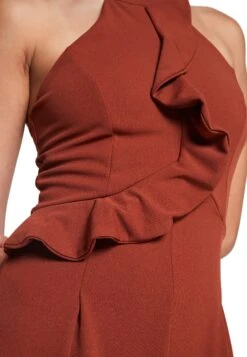 Wal G Penelope Frill - Jumpsuit - Burnt Orange -Modekledingwinkel a01560c223df4260a8e36e2d9a3bd729