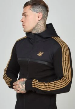 SikSilk Tape Zip Thru - Sweater Met Rits - Black -Modekledingwinkel b656c7248d824df2be13c7eaff4d3cfd