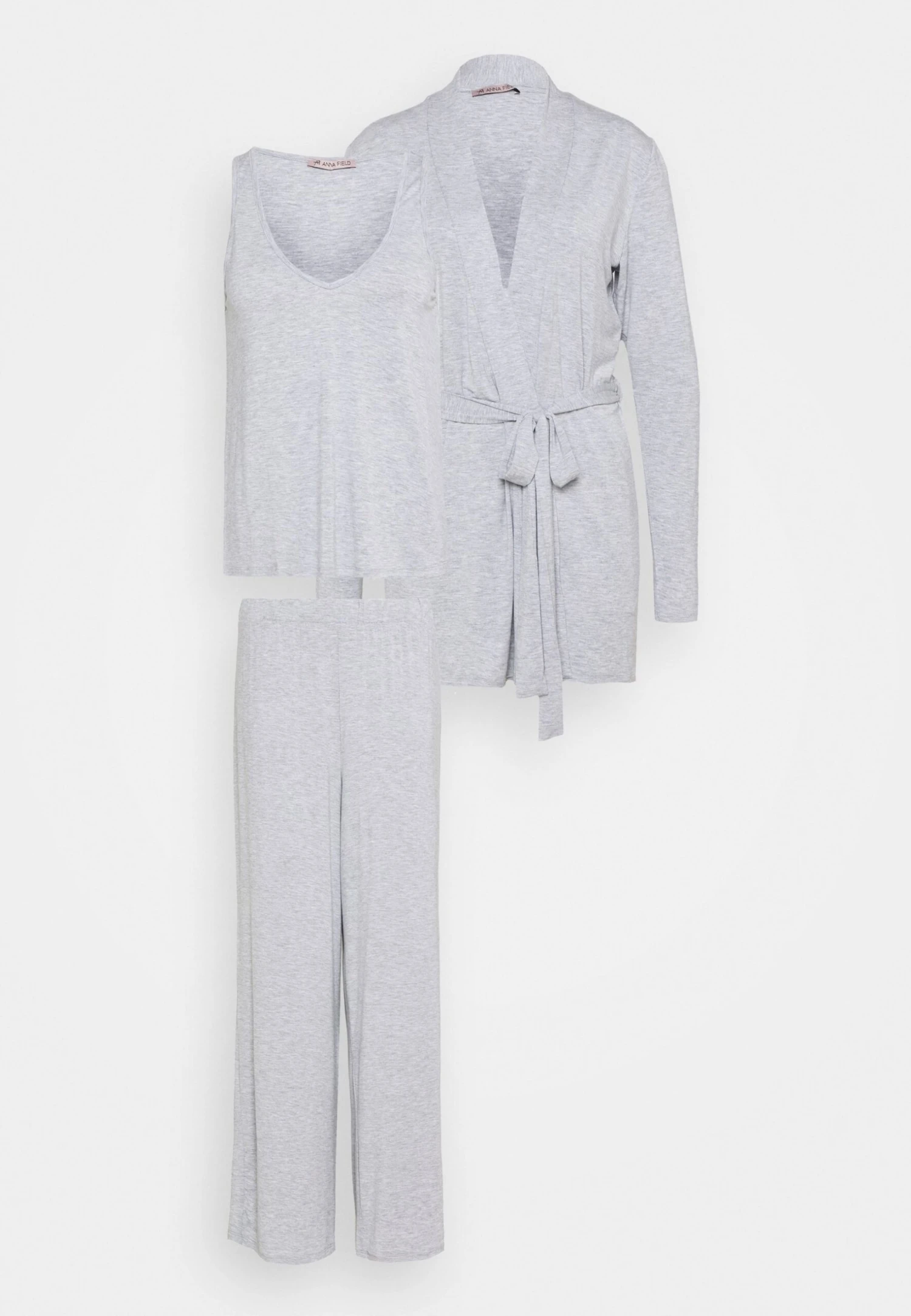 Anna Field 3 Piece Jersey- Pyjama - Mottled Light Grey 10 Anna Field 3 Piece Jersey- Pyjama - Mottled Light Grey - Afbeelding 8